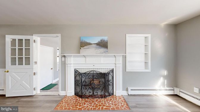 Fireplace, Interior, Wood Texture Flooring