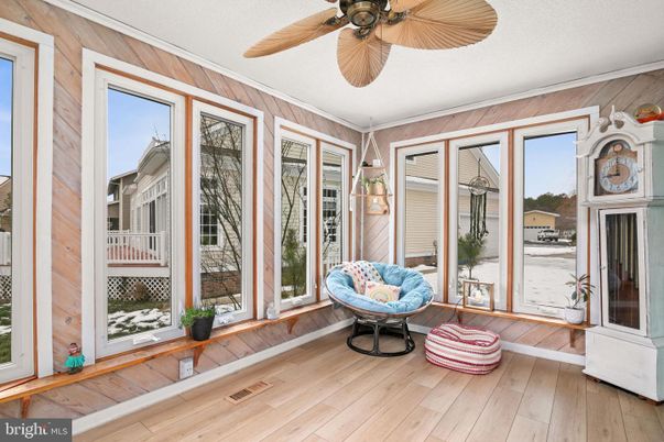 Interior, Sun Room, Wood Texture Flooring, Wooden Walls