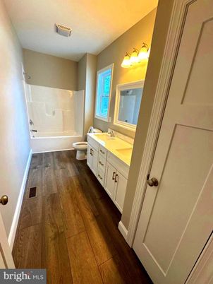 Bathroom, Dual Sink Vanities, Interior, Wood Texture Flooring