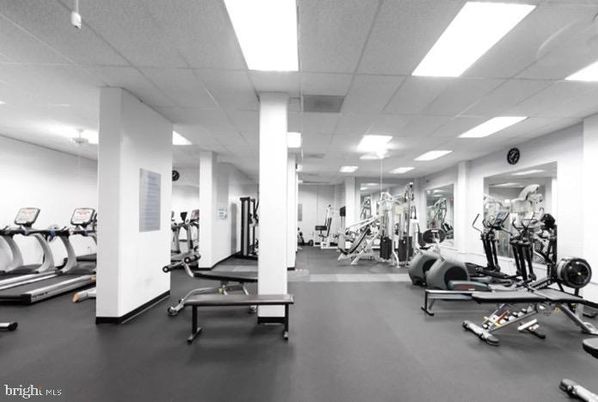 Fitness Equipment, Gym, Interior, Recessed Lighting