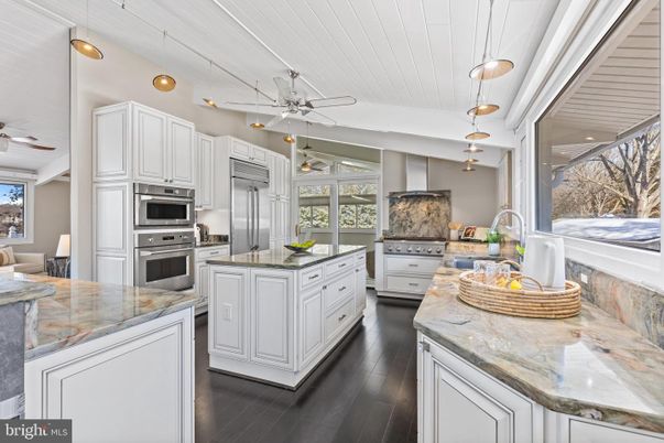 Interior, Kitchen, Pendant Lights, Stainless Steel Appliances, Wood Texture Flooring