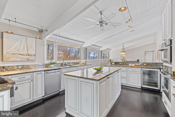 Interior, Kitchen, Pendant Lights, Stainless Steel Appliances, Wood Texture Flooring