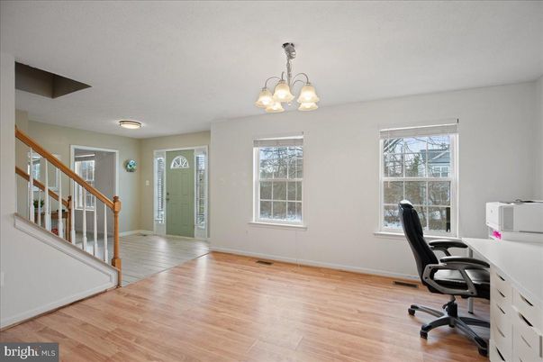 Chandelier, Home Office, Interior, Wood Texture Flooring