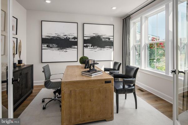 Home Office, Interior, Recessed Lighting, Wood Texture Flooring