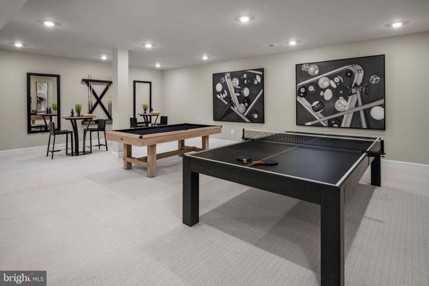 Billiard Table, Game Room, Interior, Recessed Lighting