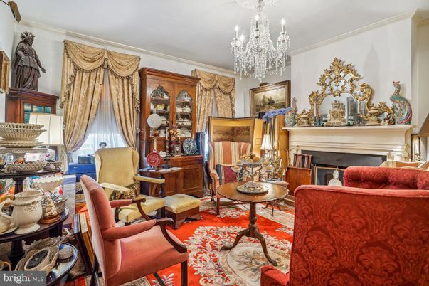 Chandelier, Fireplace, Interior, Living room