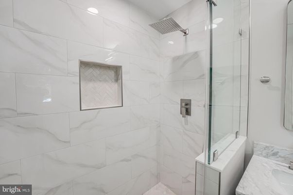 Bathroom, Glass Shower, Interior, Marble Walls