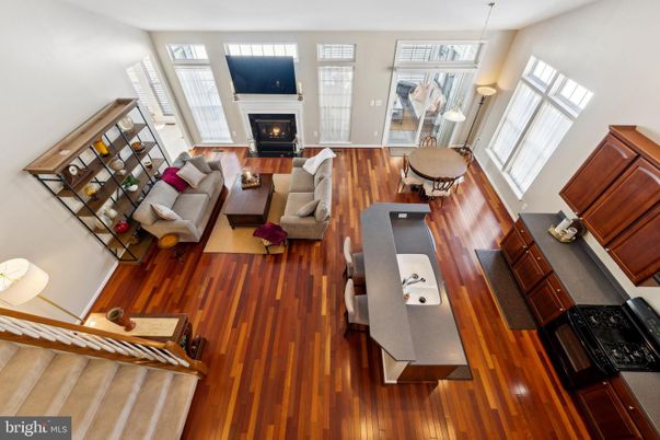 Dining room, Fireplace, Interior, Living room, Wood Texture Flooring