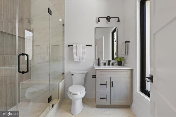 Bathroom, Glass Shower, Interior, Marble, Marble Walls