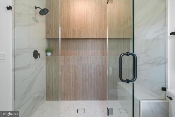 Bathroom, Glass Shower, Interior, Marble Walls