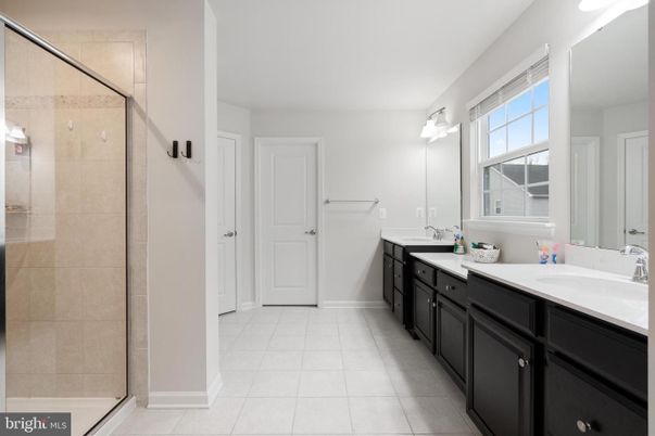 Bathroom, Dual Sink Vanities, Glass Shower, Interior