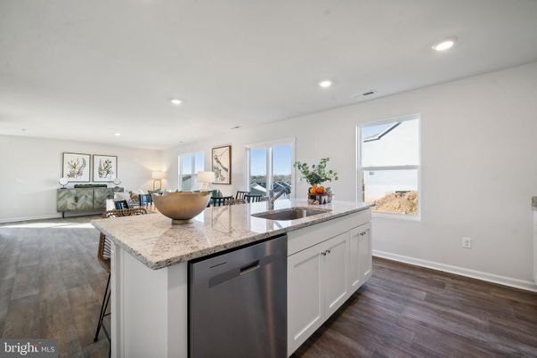 Interior, Kitchen, Living room, Recessed Lighting, Wood Texture Flooring
