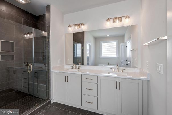 Bathroom, Dual Sink Vanities, Glass Shower, Interior