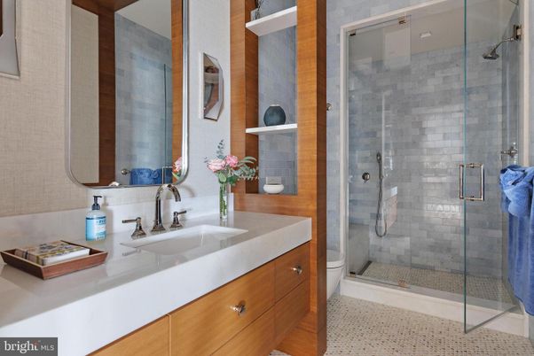 Bathroom, Dual Sink Vanities, Glass Shower, Interior