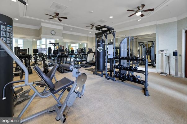 Fitness Equipment, Gym, Interior, Recessed Lighting