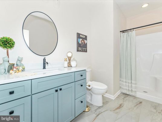 Bathroom, Glass Shower, Interior, Marble, Recessed Lighting