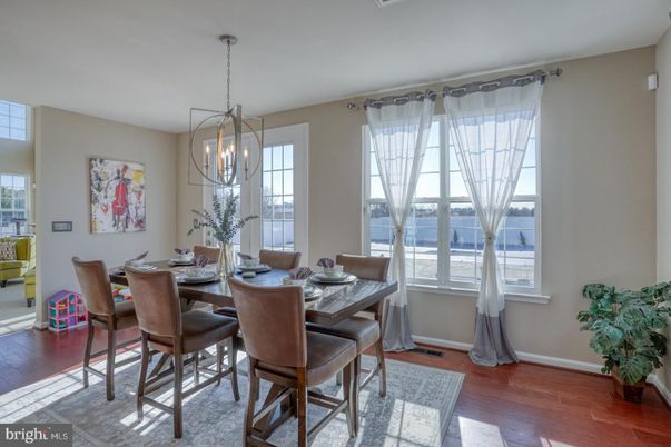 Chandelier, Dining room, Interior, Pendant Lights, Wood Texture Flooring