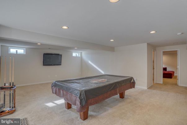 Billiard Table, Game Room, Interior, Recessed Lighting
