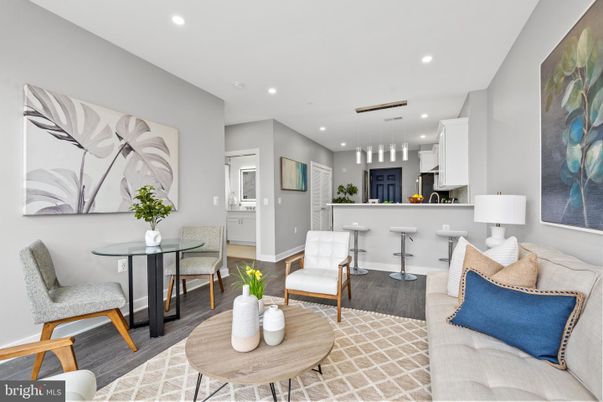 Interior, Kitchen, Living room, Pendant Lights, Recessed Lighting, Wood Texture Flooring