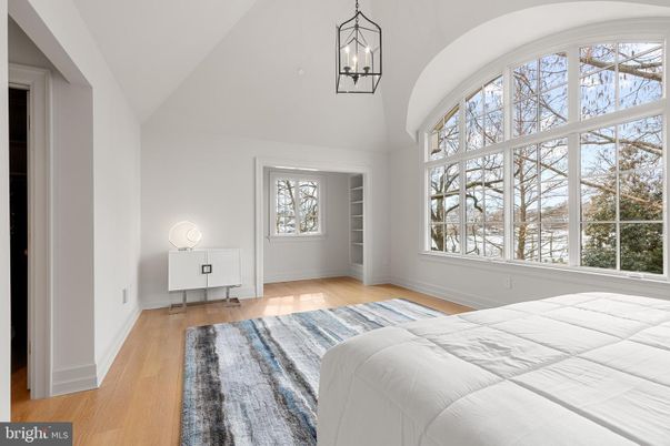 Bedroom, Interior, Pendant Lights, Wood Texture Flooring