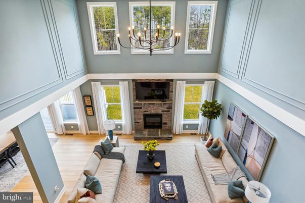 Chandelier, Fireplace, Interior, Living room, Wood Texture Flooring
