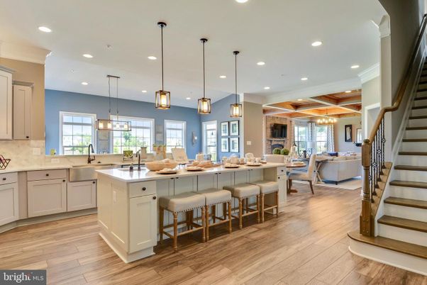 Dining room, Interior, Kitchen, Living room, Pendant Lights, Recessed Lighting, Wood Texture Flooring