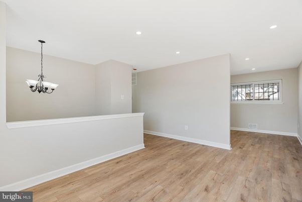 Chandelier, Empty room, Interior, Recessed Lighting, Wood Texture Flooring