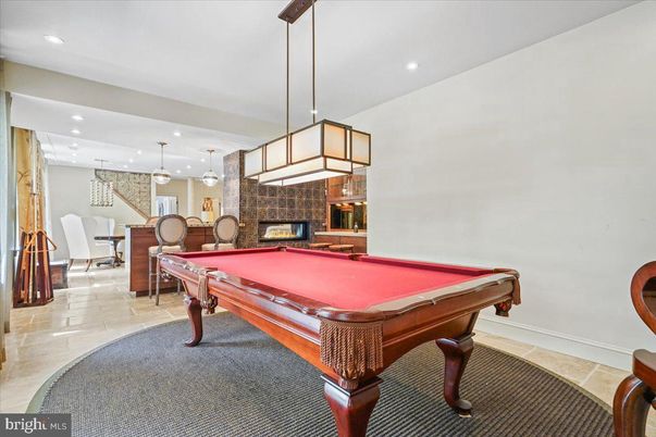 Billiard Table, Game Room, Interior, Pendant Lights, Recessed Lighting