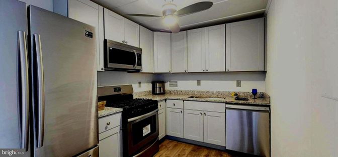 Interior, Kitchen, Stainless Steel Appliances, Wood Texture Flooring