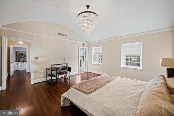 Bedroom, Chandelier, Interior, Wood Texture Flooring