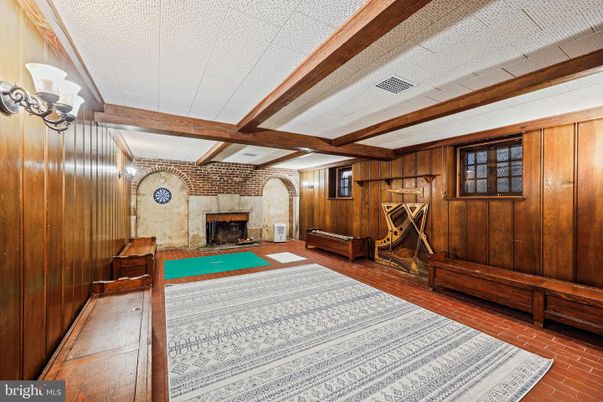 Fireplace, Interior, Wooden Beams, Wooden Walls