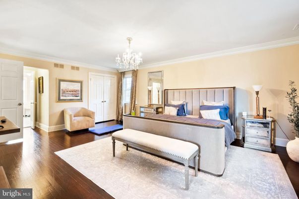 Bedroom, Chandelier, Interior, Wood Texture Flooring