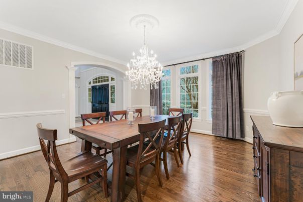 Chandelier, Dining room, Interior, Wood Texture Flooring