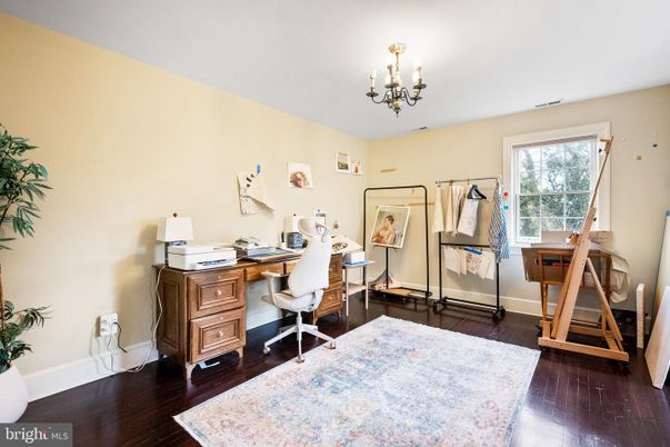 Chandelier, Home Office, Interior, Wood Texture Flooring