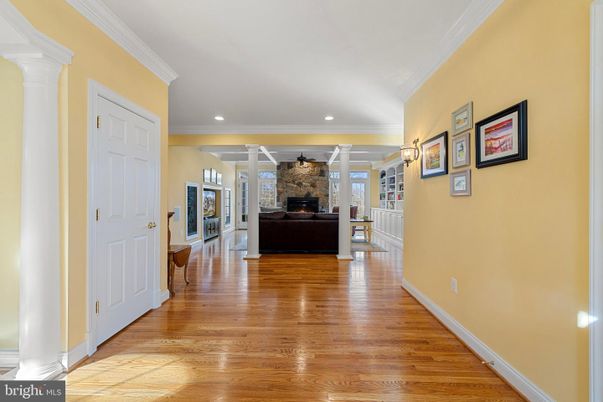 Fireplace, Interior, Recessed Lighting, Wood Texture Flooring