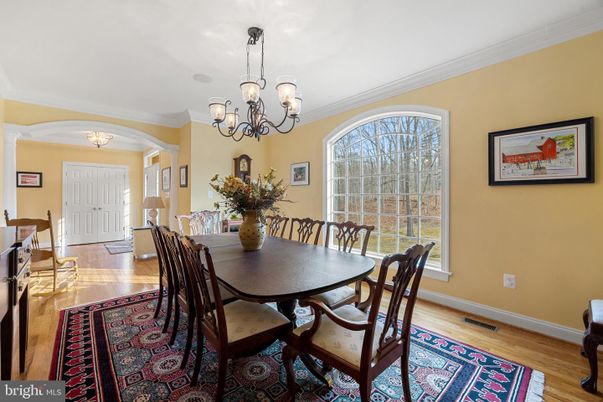 Chandelier, Dining room, Interior, Wood Texture Flooring