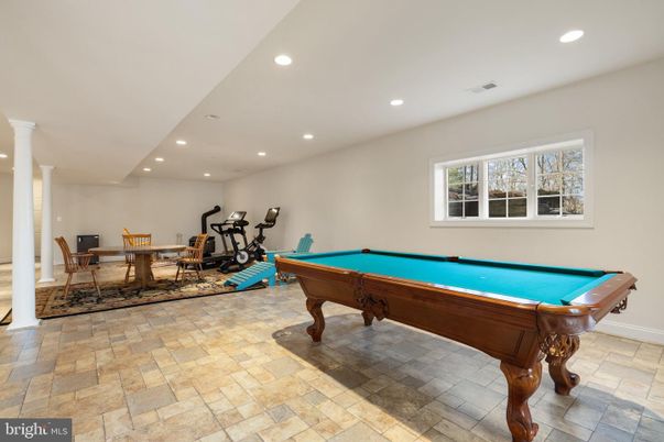 Billiard Table, Fitness Equipment, Game Room, Interior, Recessed Lighting