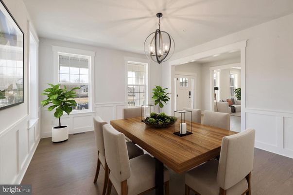 Chandelier, Dining room, Interior, Pendant Lights, Wood Texture Flooring