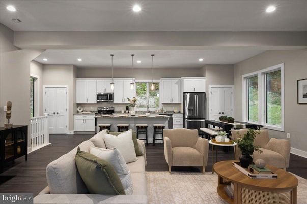 Interior, Kitchen, Living room, Pendant Lights, Recessed Lighting, Stainless Steel Appliances, Wood Texture Flooring