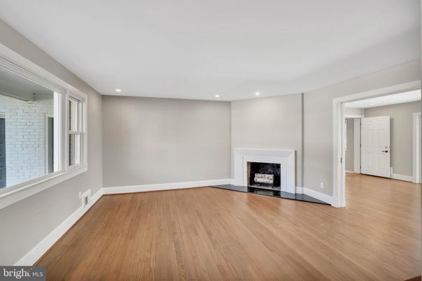 Empty room, Fireplace, Interior, Recessed Lighting, Wood Texture Flooring