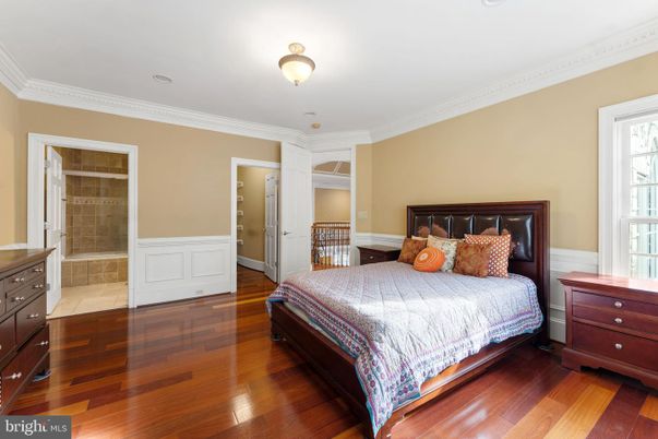 Bathroom, Bedroom, Glass Shower, Interior, Recessed Lighting, Wood Texture Flooring