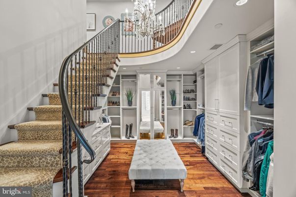 Chandelier, Interior, Recessed Lighting, Walk-in Closets, Wood Texture Flooring