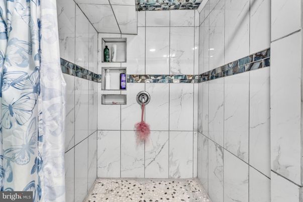 Bathroom, Glass Shower, Interior, Marble Walls