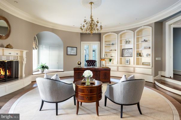 Chandelier, Fireplace, Interior, Living room, Recessed Lighting, Wood Texture Flooring