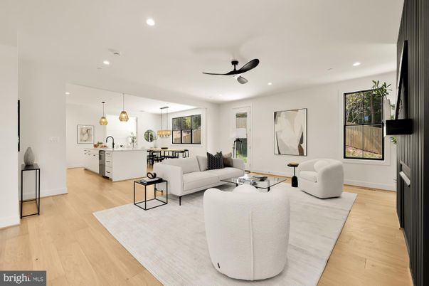 Dining room, Interior, Kitchen, Living room, Pendant Lights, Recessed Lighting, Wood Texture Flooring