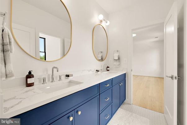 Bathroom, Dual Sink Vanities, Interior, Wood Texture Flooring