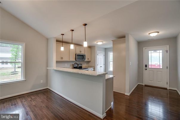 Interior, Kitchen, Pendant Lights, Stainless Steel Appliances, Wood Texture Flooring