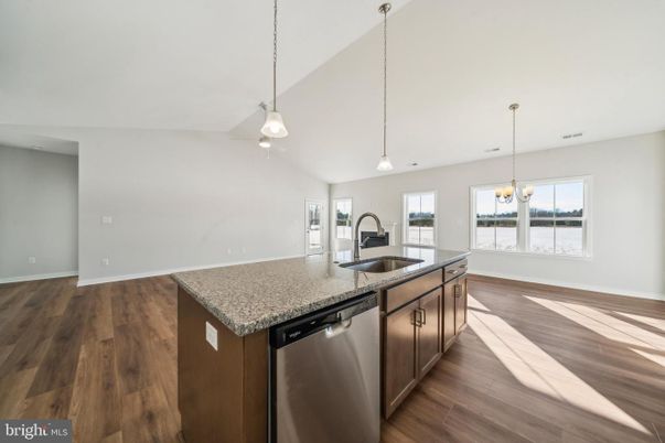 Interior, Kitchen, Pendant Lights, Wood Texture Flooring
