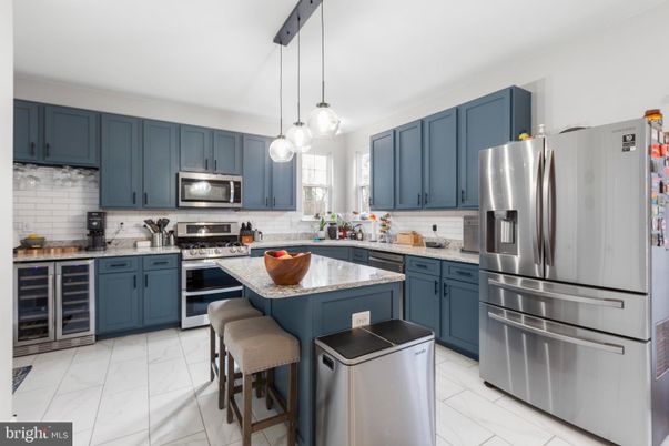 Interior, Kitchen, Marble, Pendant Lights, Stainless Steel Appliances