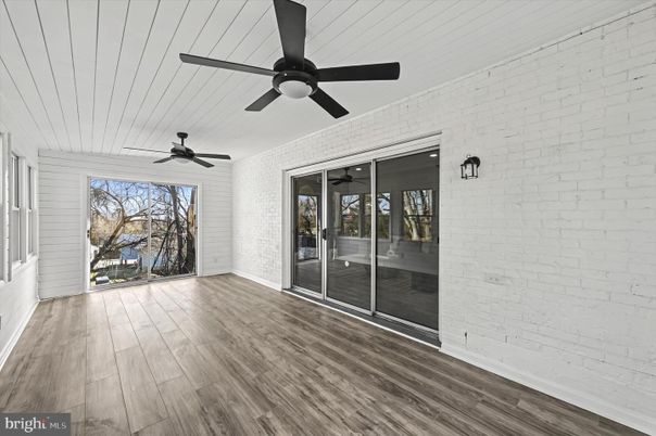 Empty room, Interior, Stone Walls, Wood Texture Flooring